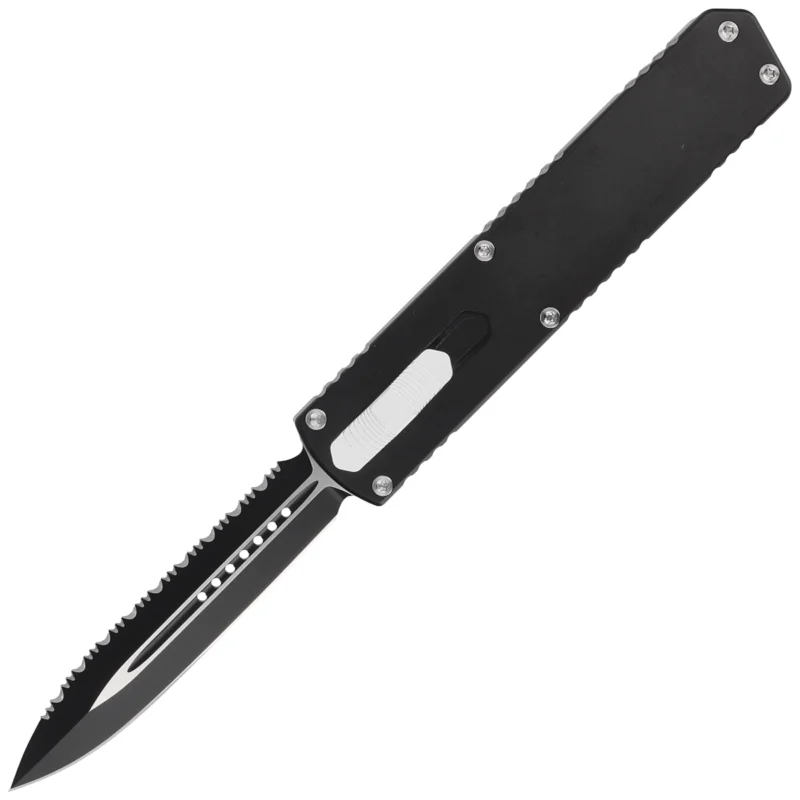 Nóż automatyczny OTF TacKnives TAKCOM Nighthawk V2 Double Edge Black Aluminum, DLC 154CM Wybór klientów