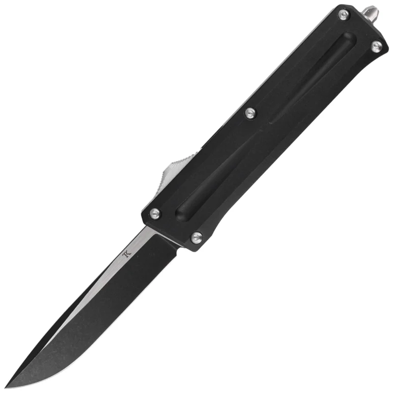 Do wyczerpania zapasów TacKnives TAKCOM Stinger DP Black Aluminum, DLC 154CM OTF automatic knife