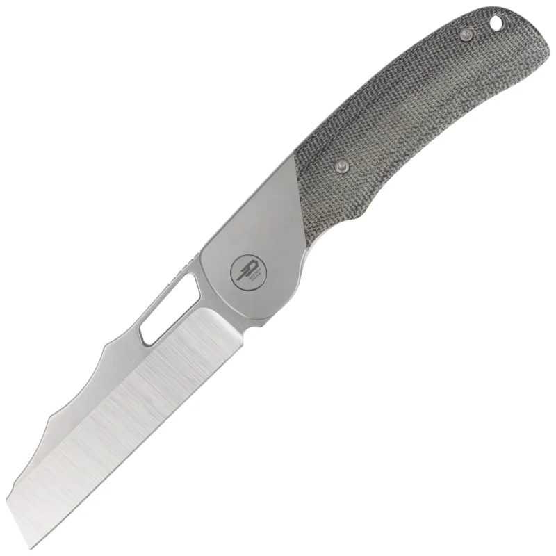 Hit cenowy Nóż składany Bestech Syn Grey Titanium / Black Canvas Micarta, Hand Rubbed Stonewashed / Satin Elmax by Evolved EDC (BT2306B)