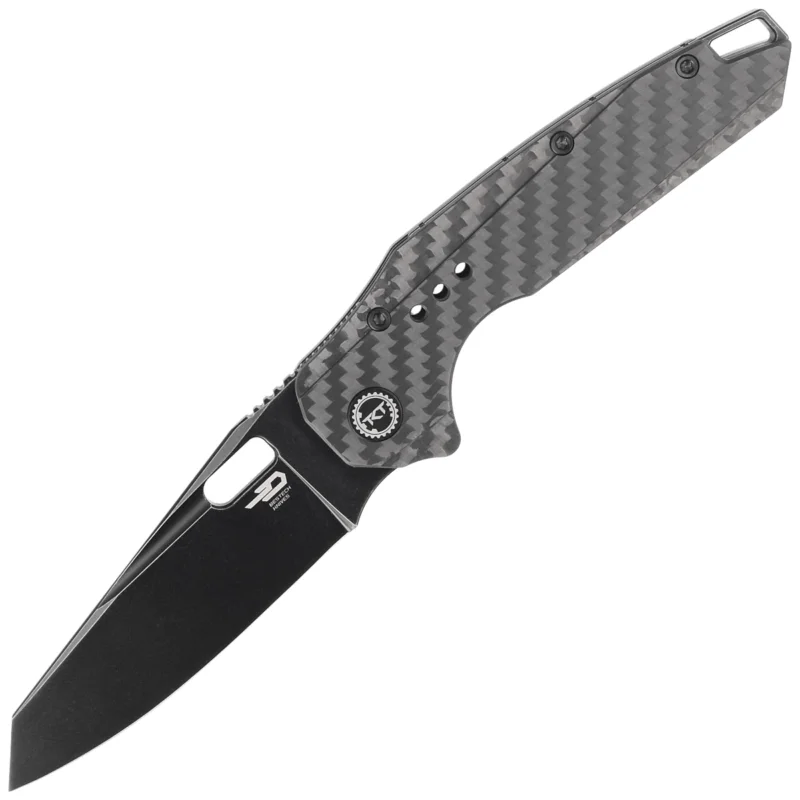 Dostępne od ręki Nóż składany Bestech Nyxie Black Titanium/Carbon Fiber, Black Stonewashed CPM S35VN by Todd Knife and Tool (BT2209D)