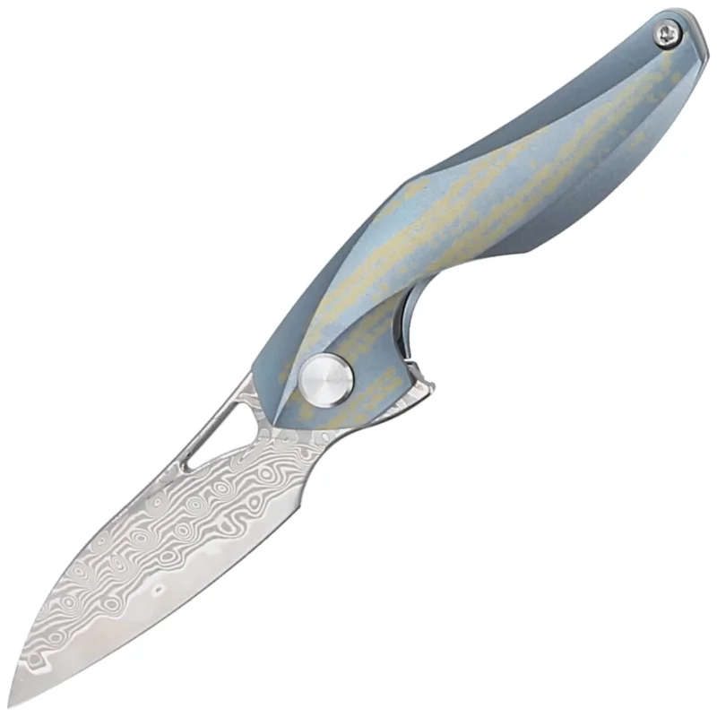 Nóż na szyję Bestech The Reticulan Blue / Colorful Titanium, Damascus by Elijah Isham (BT1810L) Tani