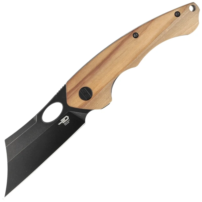 Ograniczona ilość Nóż składany Bestech Skirmish Natural Olivewood, Black Stonewashed 154CM (BL06C)