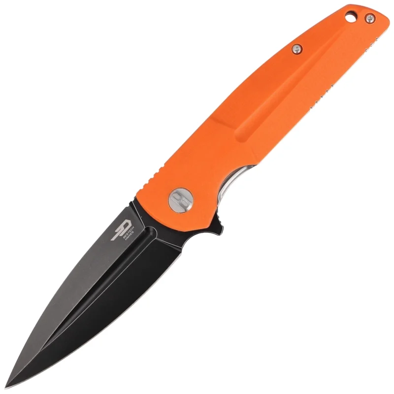 Bezpieczna płatność Bestech Knife Fin Orange G10, Black Stonewashed 14C28N (BG34B-3)