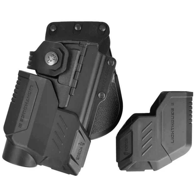 Kabura Fobus Obrotowa płetwa, Glock 19, 19X, 23 (Wykluczone 23 i 22 Gen 5), 32, 45 kabura taktyczna + Latarki i jednostki ochrony laserowej (Wykluczone 23 i 22 Gen 5) (RBT19G2 Bundle RT) Bestseller