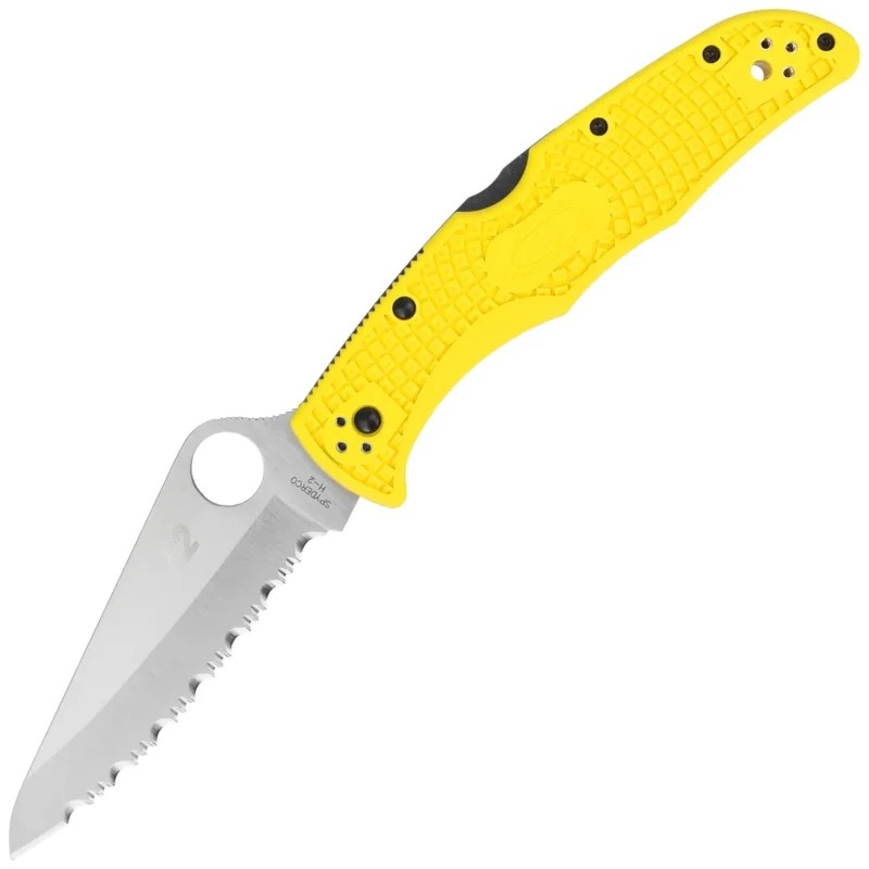 Hit sprzedaży Spyderco Pacific Salt 2 FRN Yellow, Spyder H2 Knife (C91SYL2)