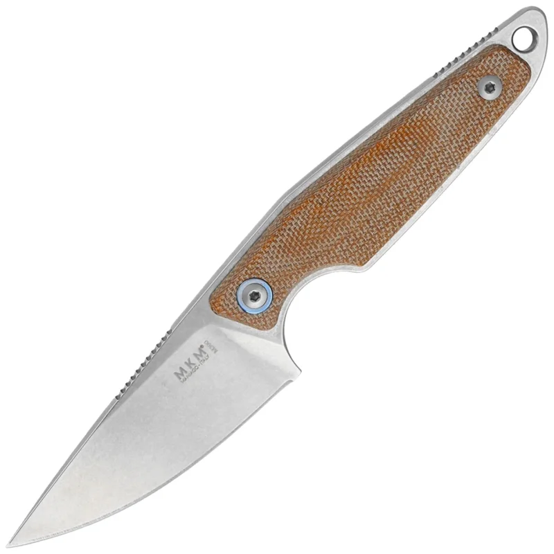 Sprawdź teraz MKM Makro 1 Natural Canvas Micarta Knife, Stonewashed by Jesper Voxnæs (MKMA01-NC)