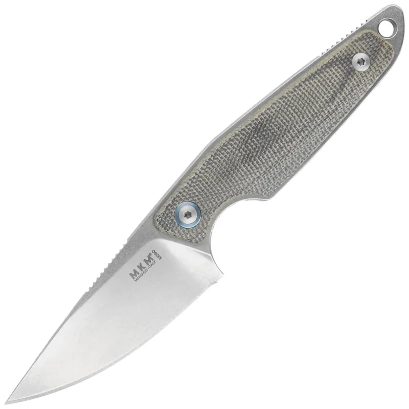 MKM Makro 1 Green Canvas Micarta Knife, Stonewashed by Jesper Voxnæs (MKMA01-GC) Premium