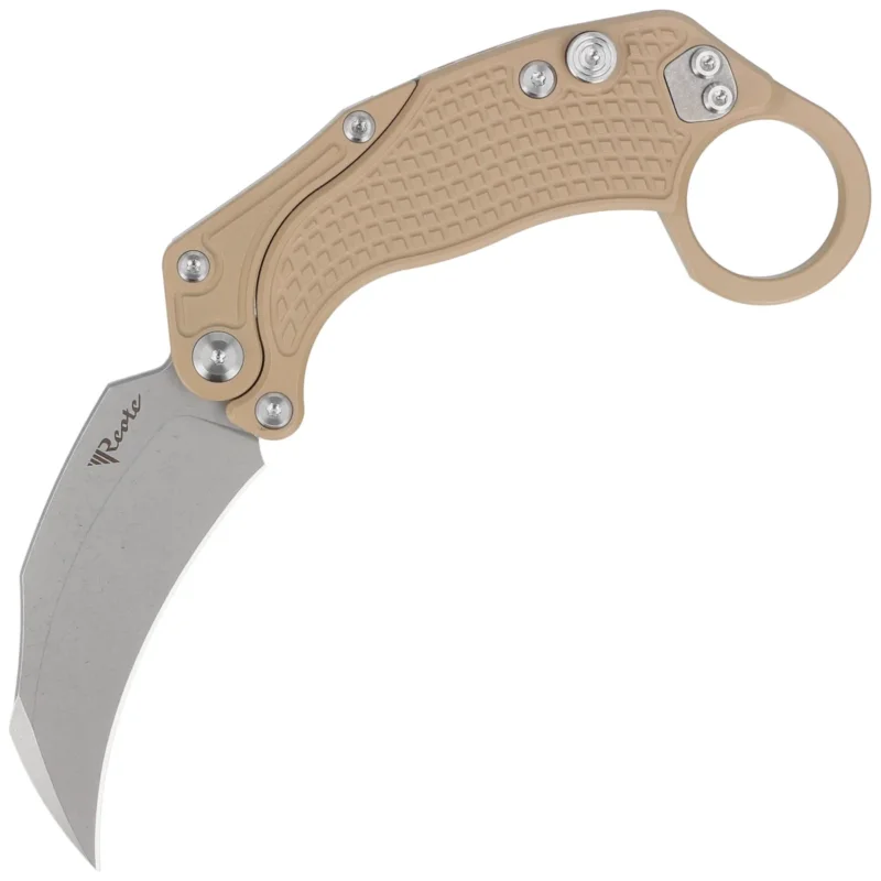 Sprawdź teraz Reate Knife EXO-K Gravity Karambit Tan Aluminium, Stonewashed N690