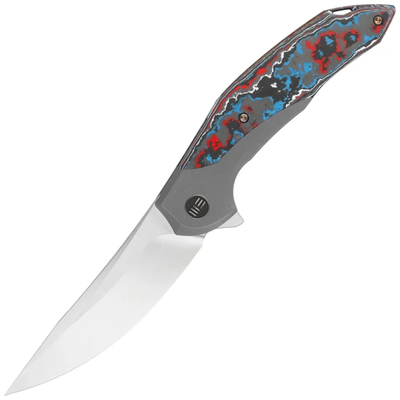Oferta Nóż składany WE Knife Merata LE No 245/310 Titanium / Nebula Fat Carbon Fiber, Hand Rubbed Satin CPM 20CV by Anton Tkachenko (WE22008B-2)