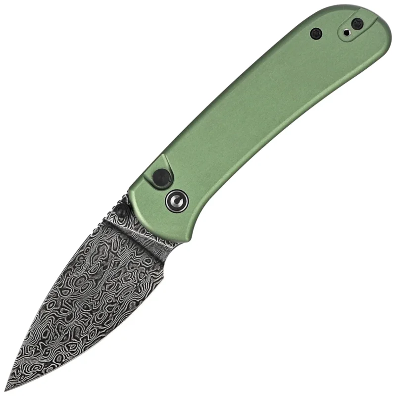 Hit sprzedaży Nóż składany Civivi Qubit Green Aluminum, Black Damascus (C22030E-DS1)