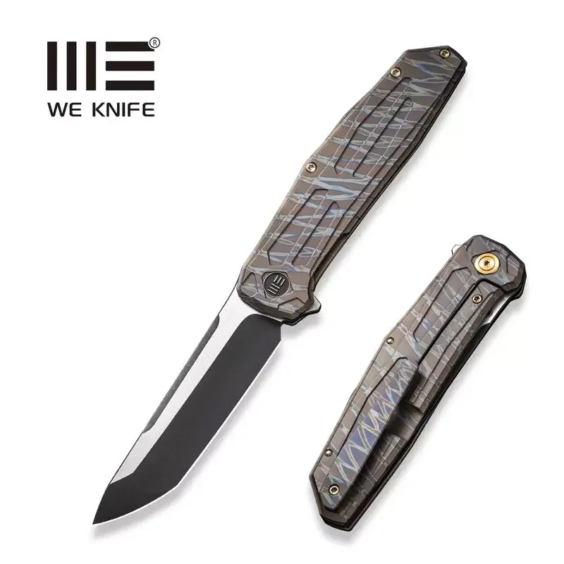 WE Knife Shadowfire Tiger Stripe Titanium, Black Stonewashed / Satin CPM 20CV by Rafal Brzeski (WE22035-4) Obniżka ceny