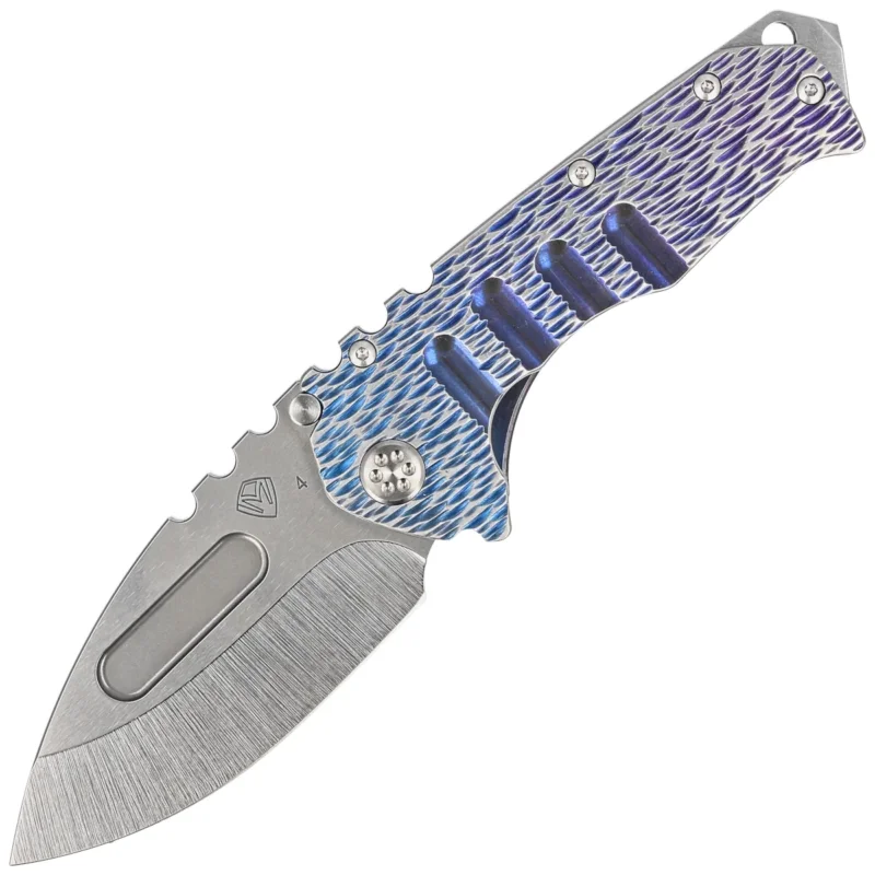 Medford Praetorian T DP Blue-Violet w/Silver ''Dragon Skin'' Titanium, Std HW/Clip, Tumbled S45VN by Greg Medford Oferta czasowa
