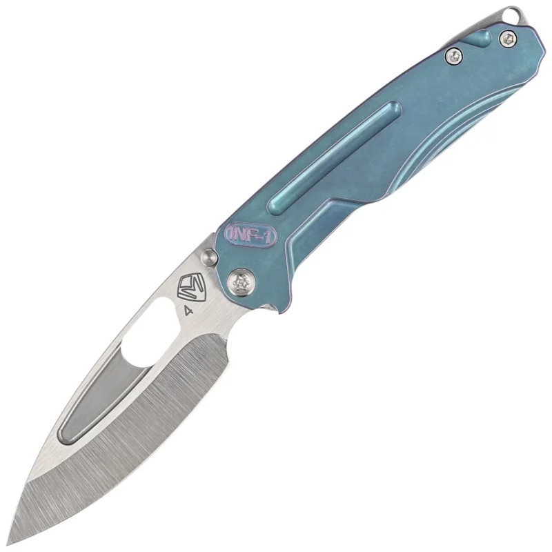 Medford Infraction Knife Teal/Violet Multietch Titanium, Tumbled S45VN by Greg Medford Popularny