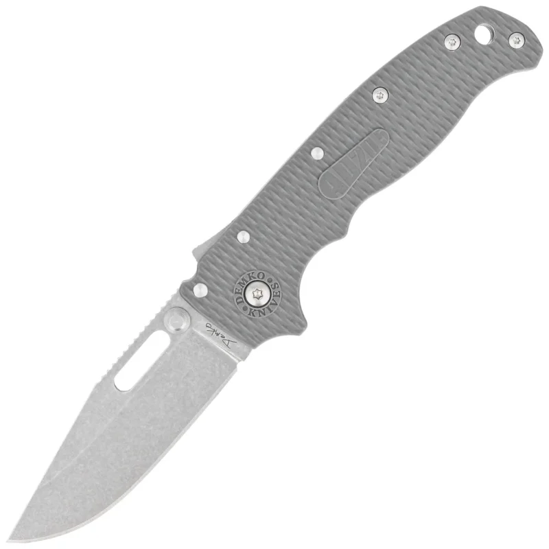 Demko AD20.5 CP Knife Grey Grivory, Stonewashed AUS10A by Andrew Demko (AD20.5-10A-GREY GRIVORY-CP) Super okazja