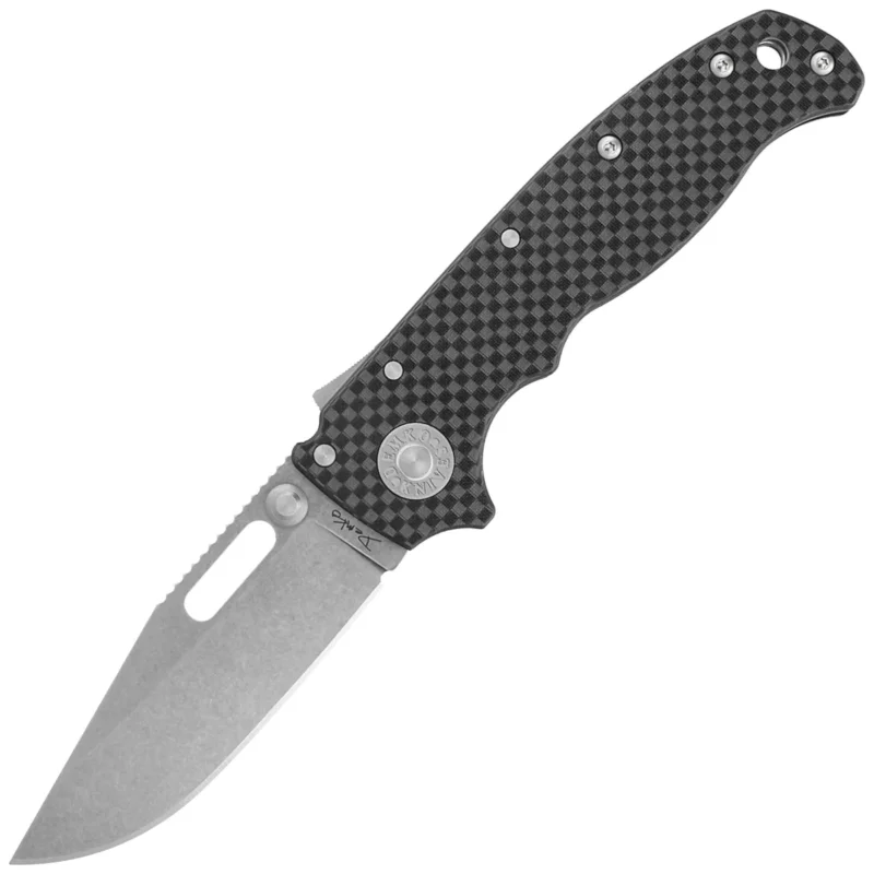 Bezpieczna płatność Nóż składany Demko AD20.5 Clip Point Carbon Fiber, Stonewashed CPM S35VN by Andrew Demko (205-S35-CPCF)