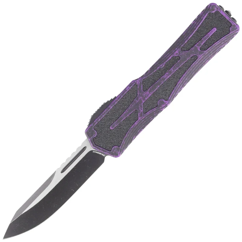 Taniej Nóż automatyczny OTF Heretic Colossus SE Breakthrough Purple Aluminum, Two Tone Black Battleworn MagnaCut by Tony Marfione Jr.