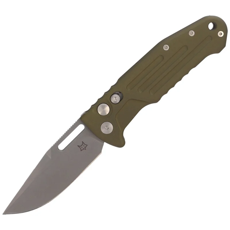 Nóż automatyczny Fox New Smarty CP OD Green Aluminium, Stonewashed N690Co by Stefano De Lorenzii (FX-503 ALOD) Wyprzedaż