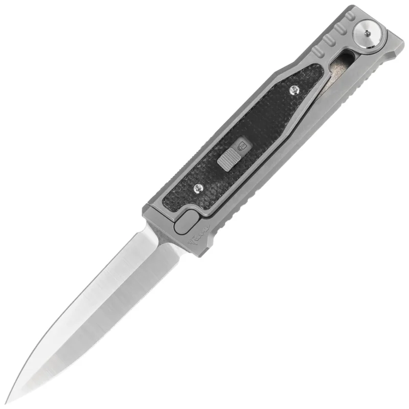 Taniej Reate EXO-M Gravity D/E Knife Bead Blasted Titanium/Black Micarta, Satin Elmax