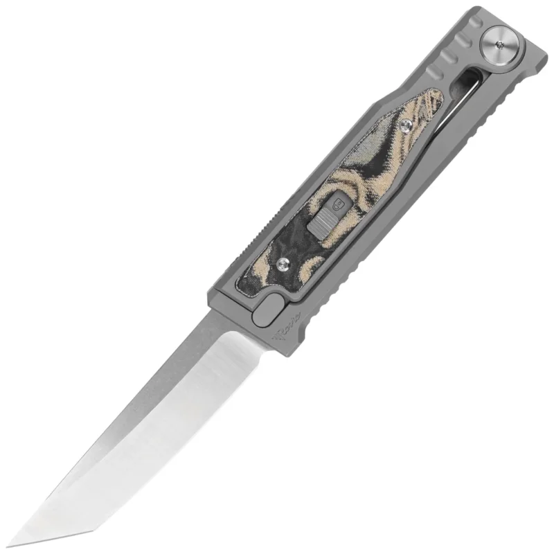 Darmowa dostawa Nóż grawitacyjny Reate EXO-M Gravity T/E Bead Blasted Titanium/Burl Linen Micarta, Satin Elmax