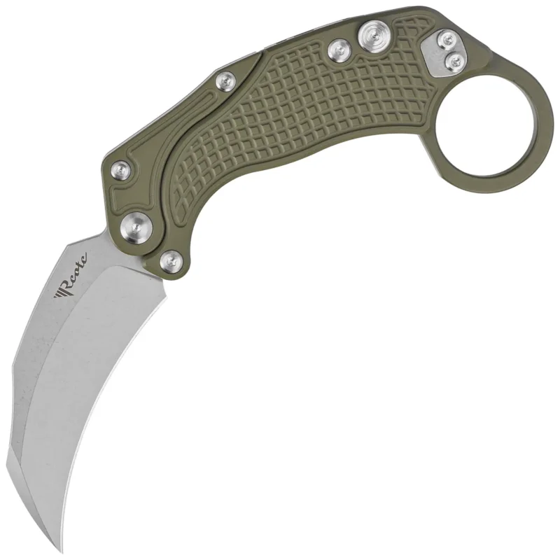 Nóż grawitacyjny Reate EXO-K Gravity Karambit Green Aluminium, Stonewashed N690 Hit sprzedaży