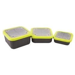 Pudełko na przynętę Matrix Grey/Lime Bait Boxes - Perforated Lids 3,3pt Do wyczerpania zapasów