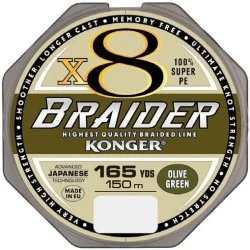 Plecionka Konger Braider X8 0,18mm/150m - Olive Green Tani