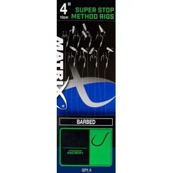 Premium Przypon Matrix 4'' Super Stop Method Rigs Barbed rozm.18 6,35lb/10cm (8szt.)
