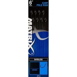 Przypon Matrix 6'' Carp Pole Rigs Barbless rozm.16 6,35lb/15cm (8szt.) Ograniczona ilość