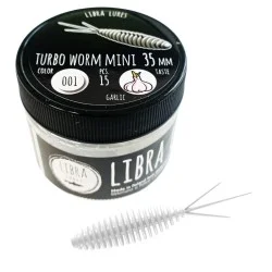 Oferta limitowana Przynęta gumowa Libra Lures Turbo Worm Mini 3,5cm, 001 White (15szt.)