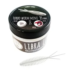 Hit cenowy Przynęta gumowa Libra Lures Turbo Worm Mini 3,5cm, 004 Silver Pearl (15szt.)
