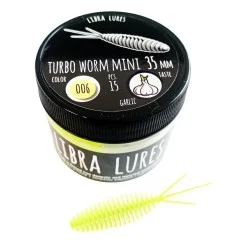 Tani Przynęta gumowa Libra Lures Turbo Worm Mini 3,5cm, 006 Hot Yellow (15szt.)