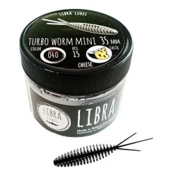 Przynęta gumowa Libra Lures Turbo Worm Mini 3,5cm, 040 Black (15szt.) Tylko do końca tygodnia