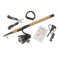 Zestaw wędka + kołowrotek + akcesoria Abu Garcia Diplomat Wilderness Survival Tele Combo - 2,13m 2-10g Łatwy zwrot