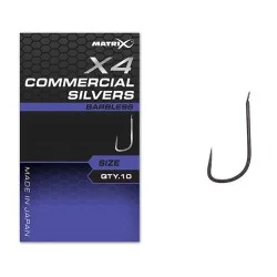 Wyprzedaż Haczyk Matrix X4 Commercial Silvers Barbless (10szt.)