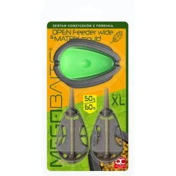 Zestaw podajników zanętowych z formą Dragon Megabaits Open Feeder Wide XL/50g+60g Premium