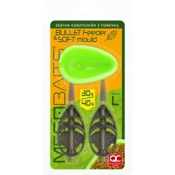 Zestaw podajników zanętowych z formą Dragon Megabaits Bullet Feeder L/30g+40g Do wyczerpania zapasów